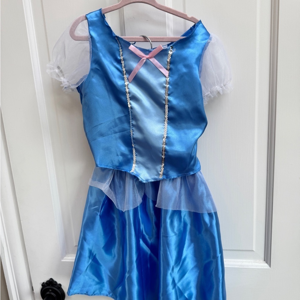 NWOT Disney Girls Size 4 - 6 Cinderella Blue and Pink 2 Piece Dress Up Costume - Picture 2 of 11